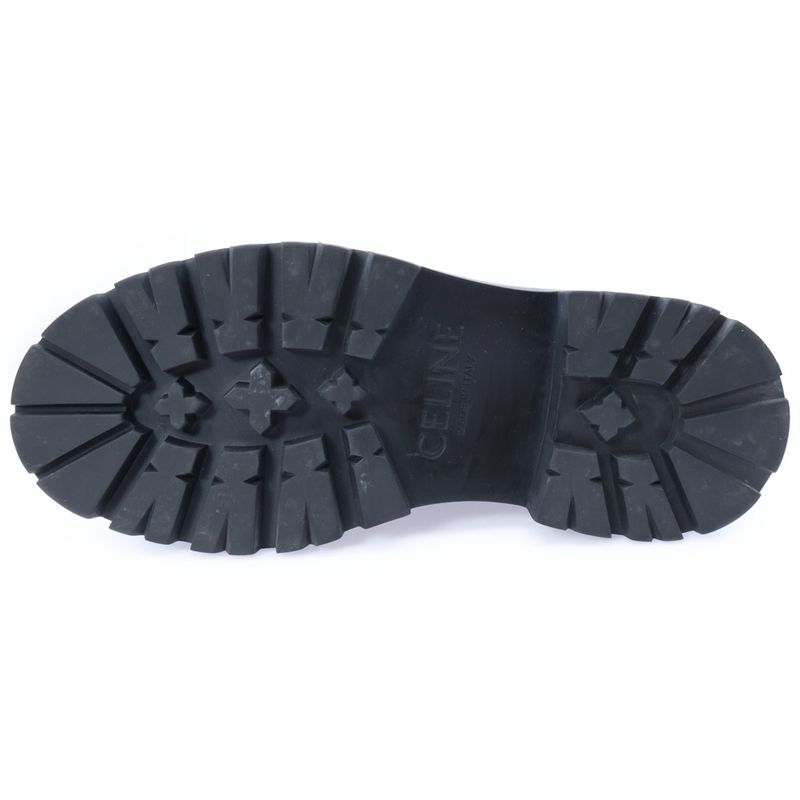 Celine Triomphe Logo Bicolor Leather Bicolor Bulky Back Zip Thick Sole High Cut