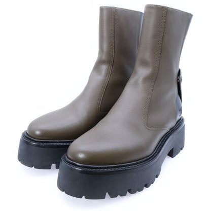 Celine Triomphe Logo Bicolor Leather Bicolor Bulky Back Zip Thick Sole High Cut