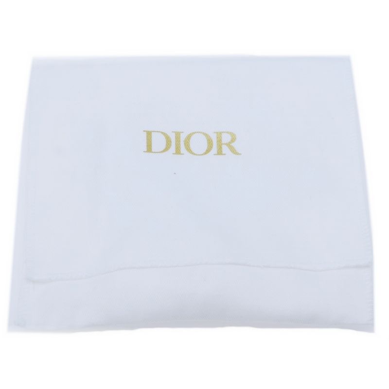 Christian Dior Cannage Compact Wallet Coin Case Black Lambskin Gold Hardware