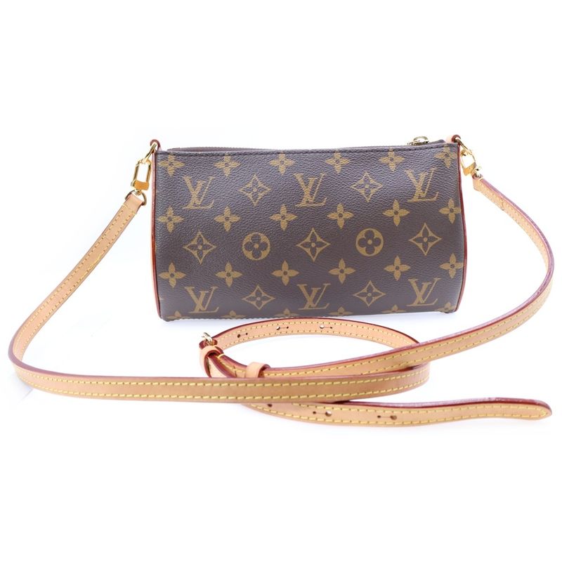 Louis Vuitton Monogram Pochette Tillette MINI 2way Handbag Brown PVC X Leather