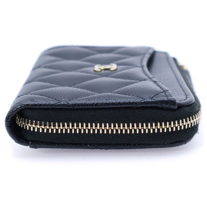 Chanel Matelasse Fragment Case Coin Purse Coin Purse Black Caviar Skin Gold