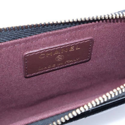 Chanel Matelasse Fragment Case Coin Purse Coin Purse Black Caviar Skin Gold