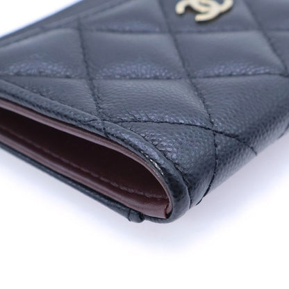 Chanel Matelasse Fragment Case Coin Purse Coin Purse Black Caviar Skin Gold