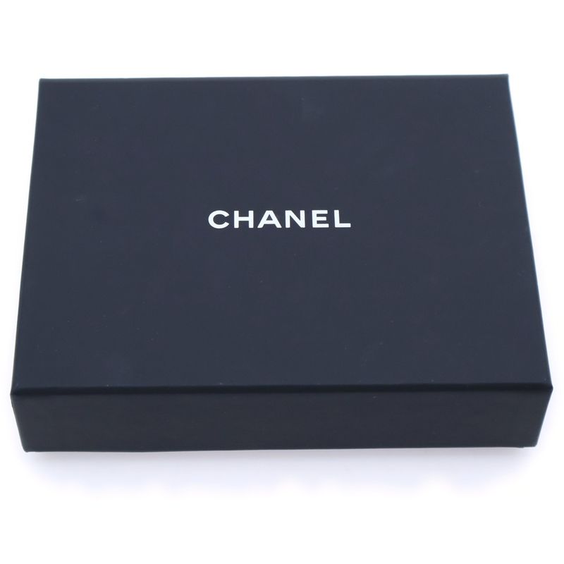 Chanel Matelasse Fragment Case Coin Purse Coin Purse Black Caviar Skin Gold