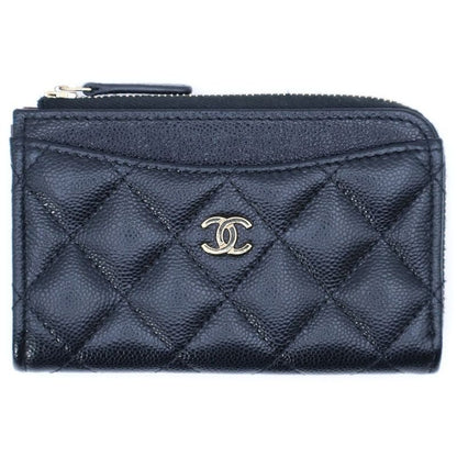 Chanel Matelasse Fragment Case Coin Purse Coin Purse Black Caviar Skin Gold