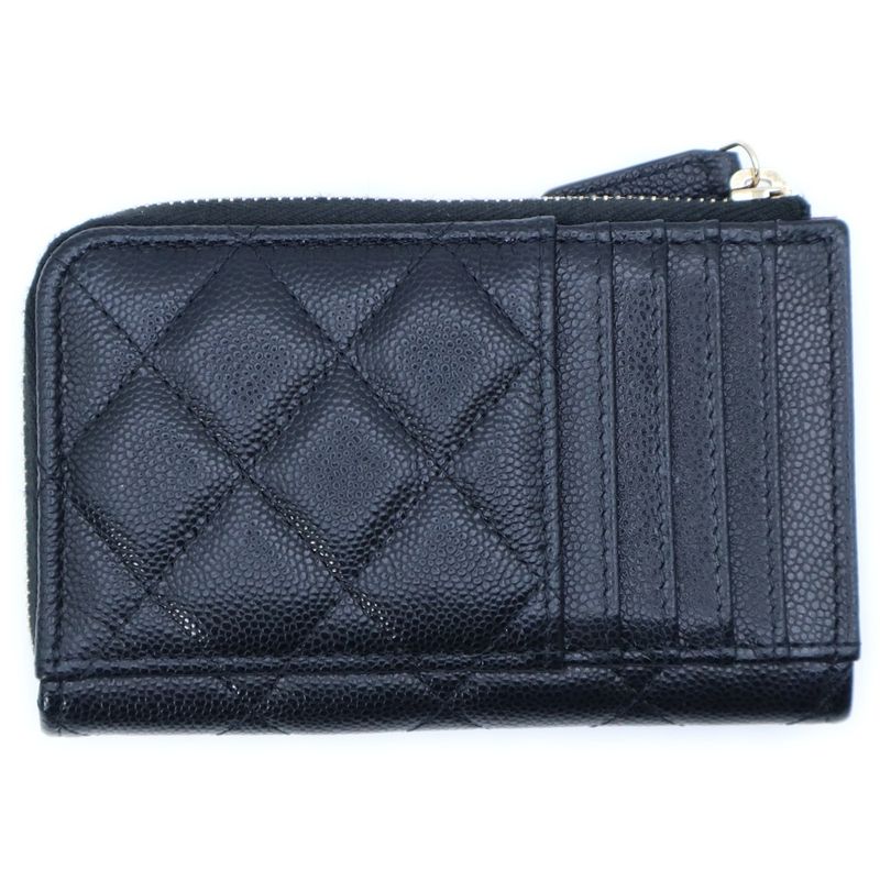 Chanel Matelasse Fragment Case Coin Purse Coin Purse Black Caviar Skin Gold