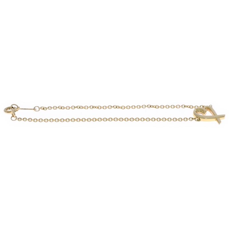 Tiffany & Co Paloma Picasso Rubbing Heart Bracelet Au750 18K YG Yellow Gold