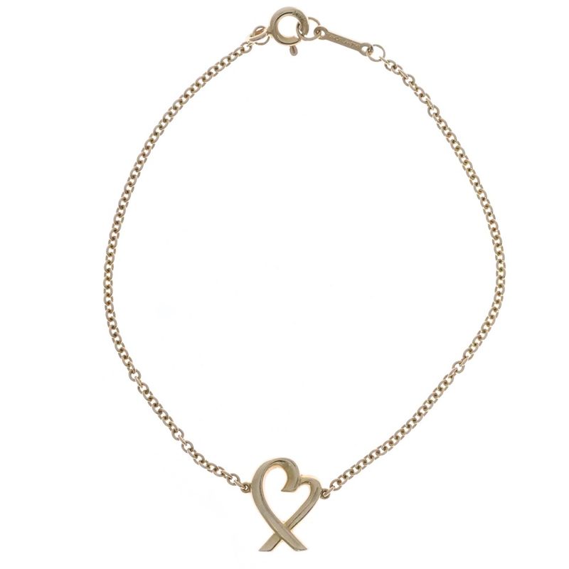 Tiffany & Co Paloma Picasso Rubbing Heart Bracelet Au750 18K YG Yellow Gold