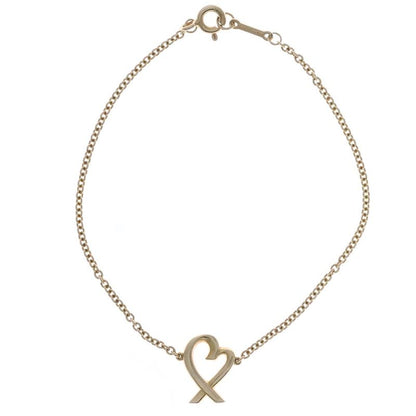 Tiffany & Co Paloma Picasso Rubbing Heart Bracelet Au750 18K YG Yellow Gold