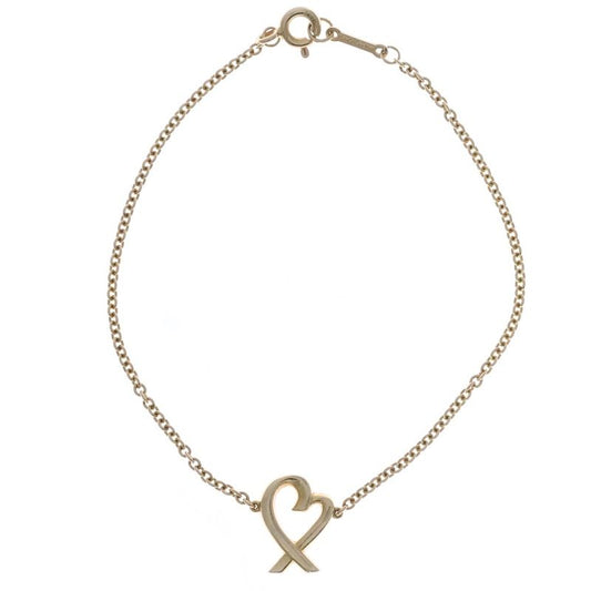 Tiffany & Co Paloma Picasso Rubbing Heart Bracelet Au750 18K YG Yellow Gold