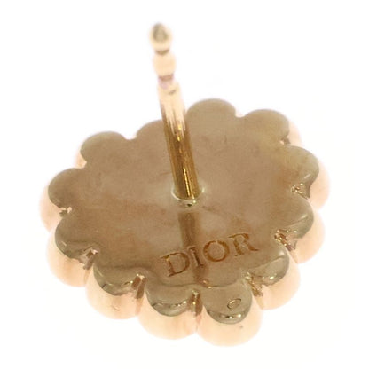 Christian Dior CD Logo Pearl Heart Earrings Light Green And Gold GP