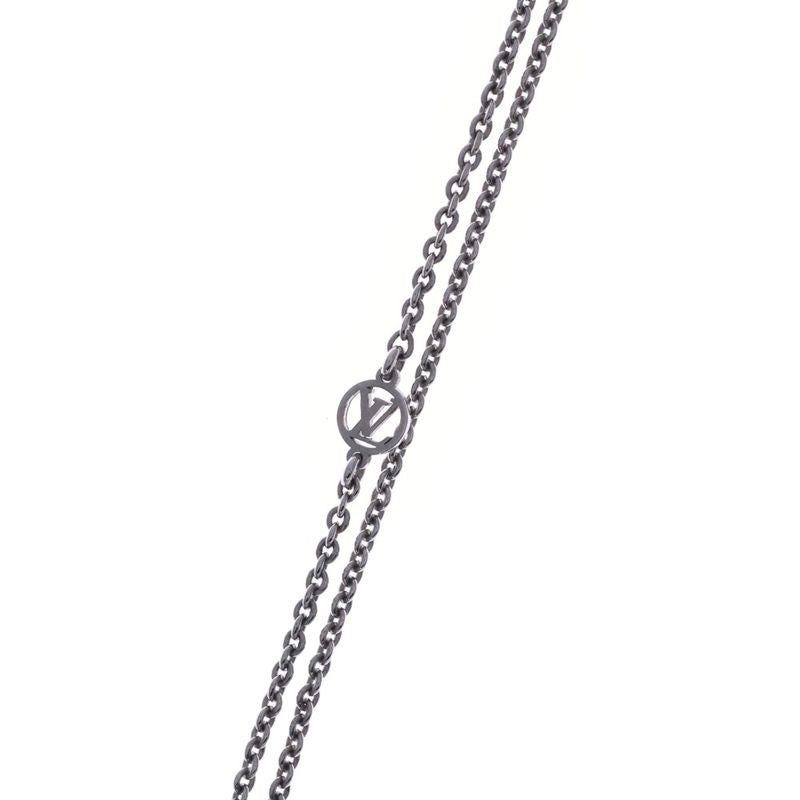 Louis Vuitton Essential V Necklace Pendant Chain Silver M63197