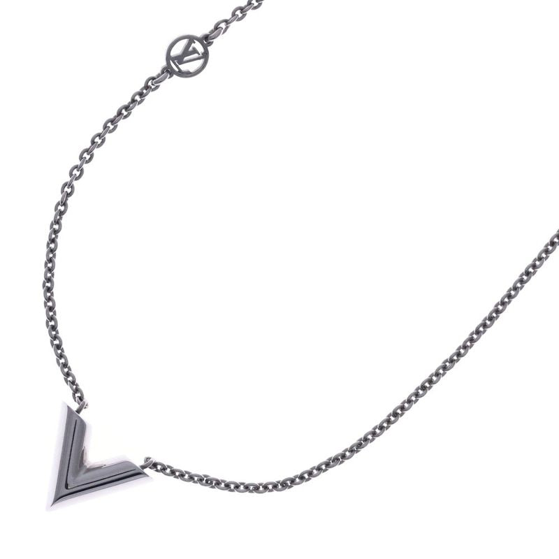 Louis Vuitton Essential V Necklace Pendant Chain Silver M63197