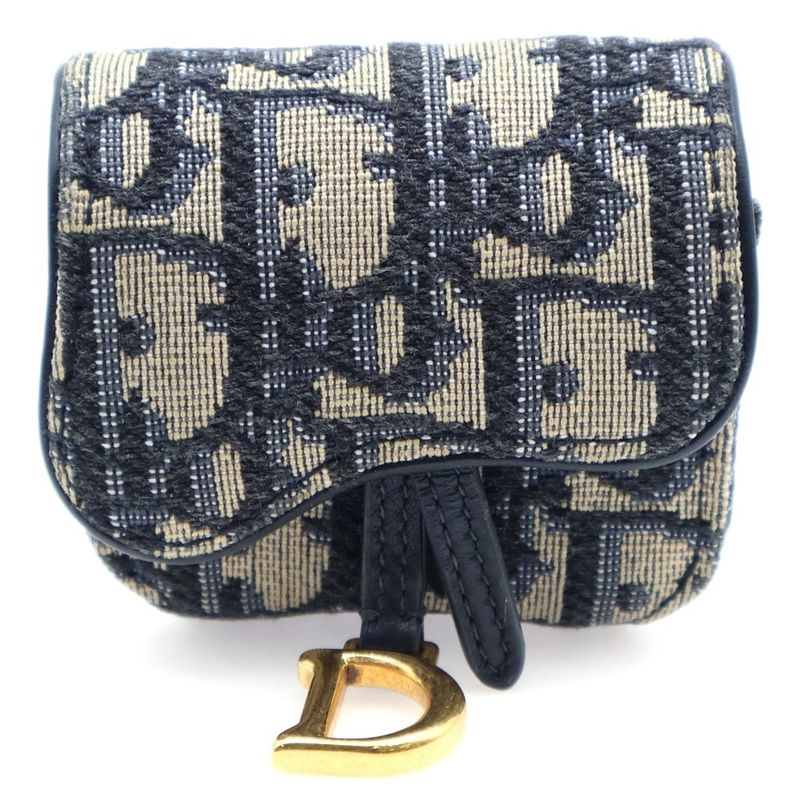 Christian Dior Oblique Air Pods Case Canvas Navy
