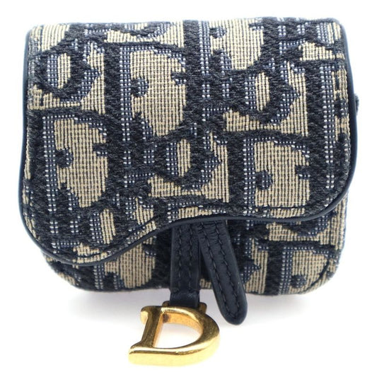 Christian Dior Oblique Air Pods Case Canvas Navy
