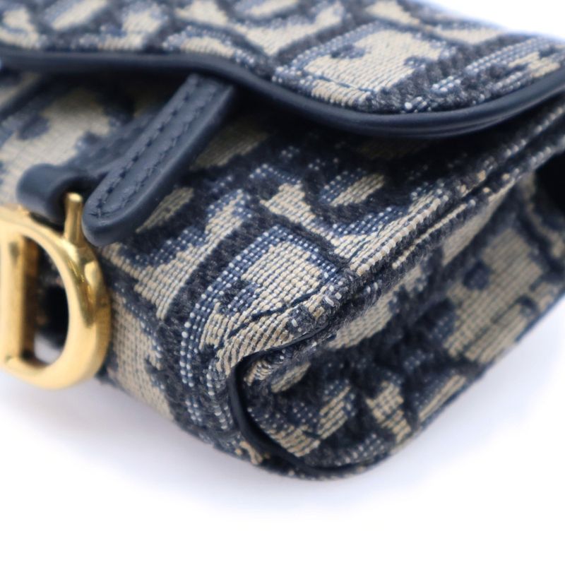 Christian Dior Oblique Air Pods Case Canvas Navy