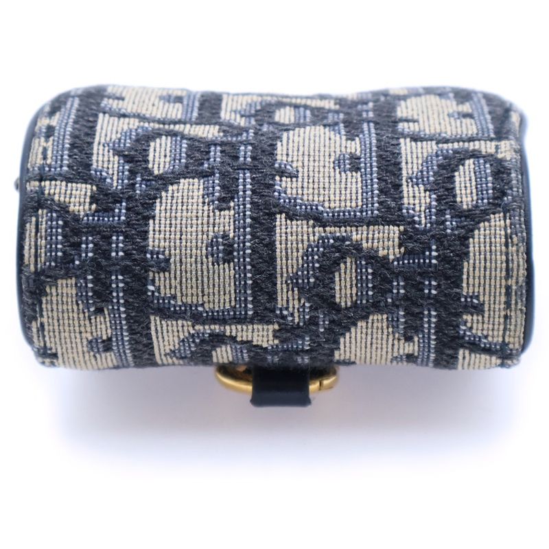 Christian Dior Oblique Air Pods Case Canvas Navy