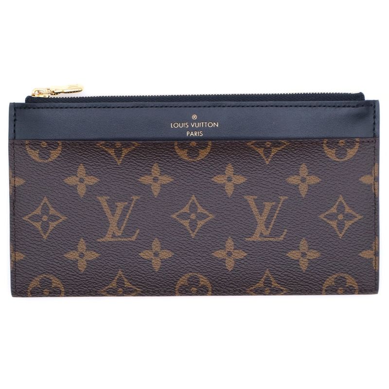 Louis Vuitton Monogram Slim Purse Brown PVC M80348 IC Type