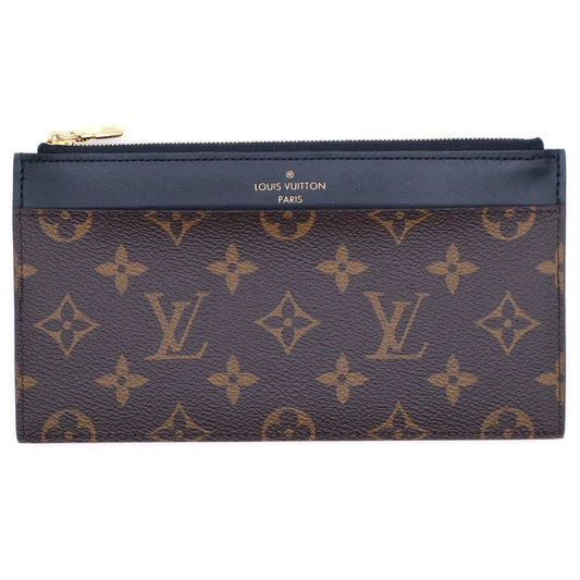Louis Vuitton Monogram Slim Purse Brown PVC M80348 IC Type