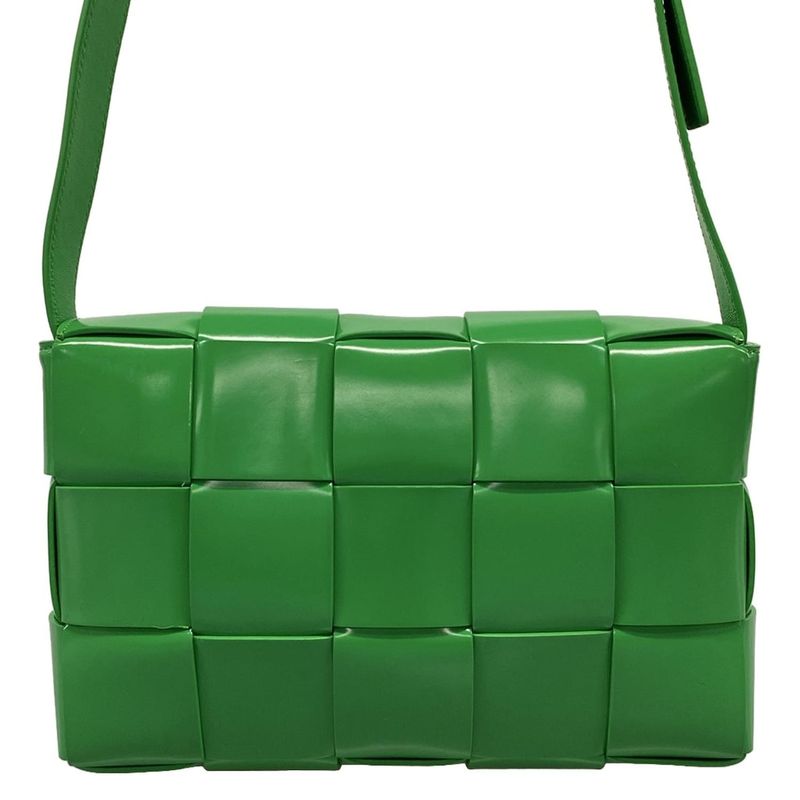 Bottega Veneta Shoulder Bag Cassette Green Leather