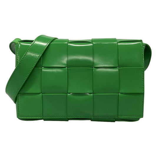 Bottega Veneta Shoulder Bag Cassette Green Leather