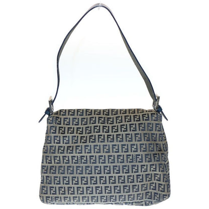 Fendi Zucchino Handbag One Shoulder Bag Navy Canvas