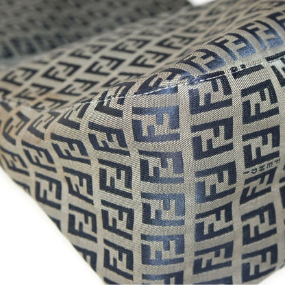 Fendi Zucchino Handbag One Shoulder Bag Navy Canvas