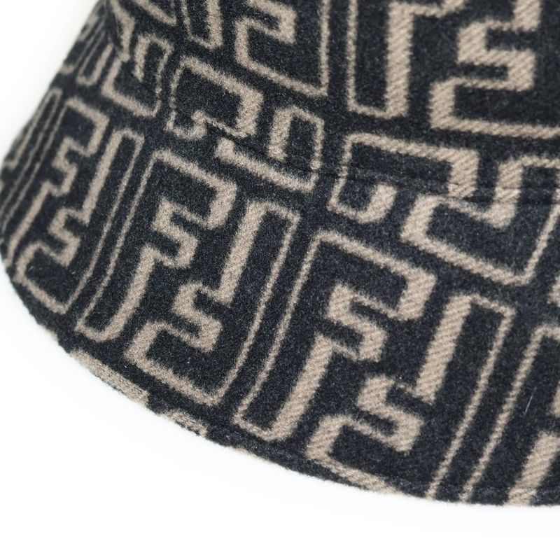 Fendi Zucca Wool Allover Bucket Hat Fxq801 ALG U Beige