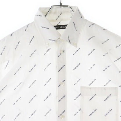 Balenciaga 18SS Logo Pattern Front Pocket Button-down Short-sleeved Shirt