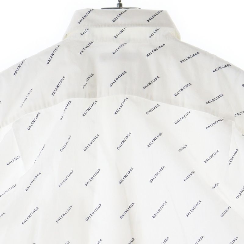 Balenciaga 18SS Logo Pattern Front Pocket Button-down Short-sleeved Shirt
