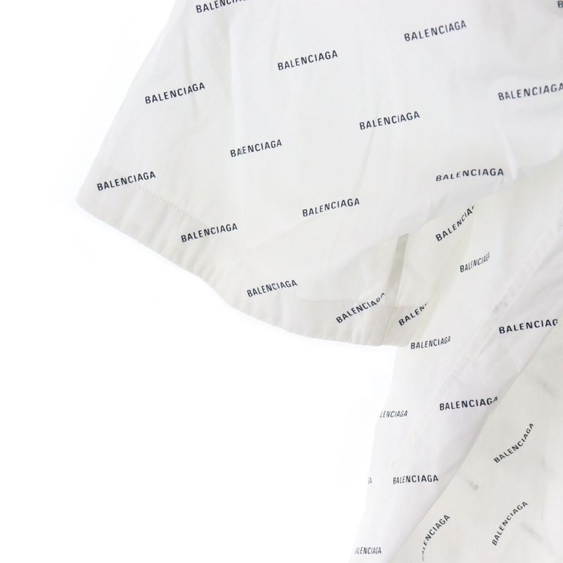Balenciaga 18SS Logo Pattern Front Pocket Button-down Short-sleeved Shirt