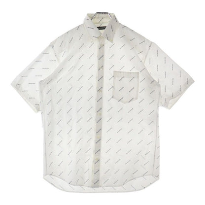 Balenciaga 18SS Logo Pattern Front Pocket Button-down Short-sleeved Shirt