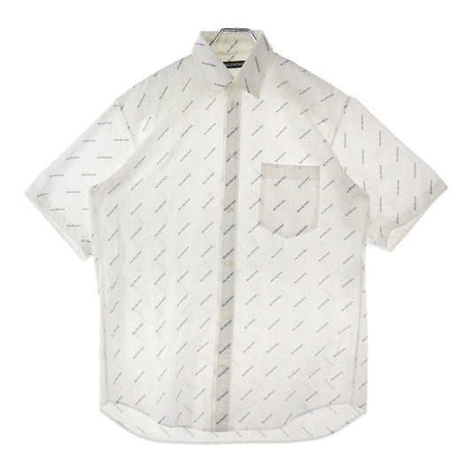 Balenciaga 18SS Logo Pattern Front Pocket Button-down Short-sleeved Shirt