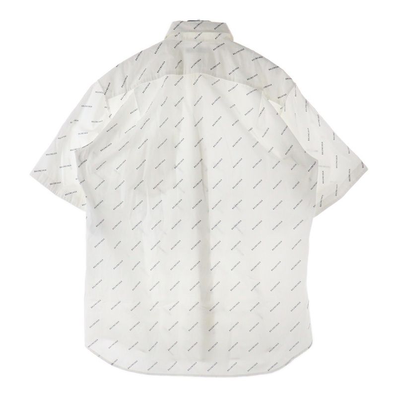 Balenciaga 18SS Logo Pattern Front Pocket Button-down Short-sleeved Shirt