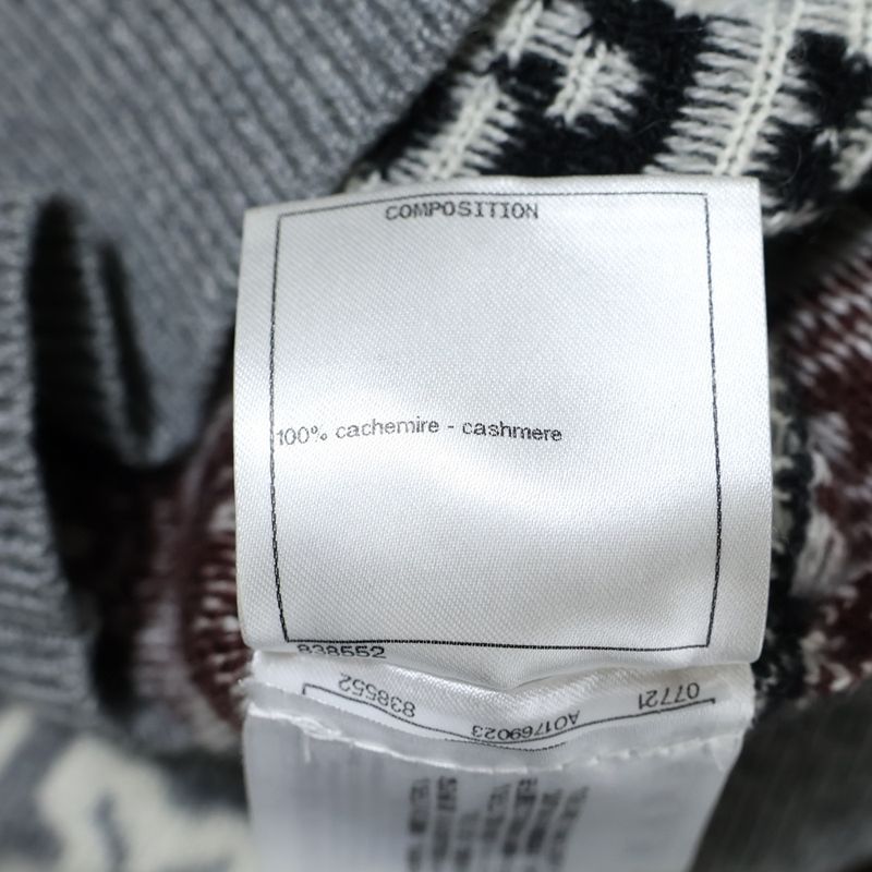 Chanel Coco Mark Cashmere Nordic Pattern Crewneck Pullover Long Sleeve Knit