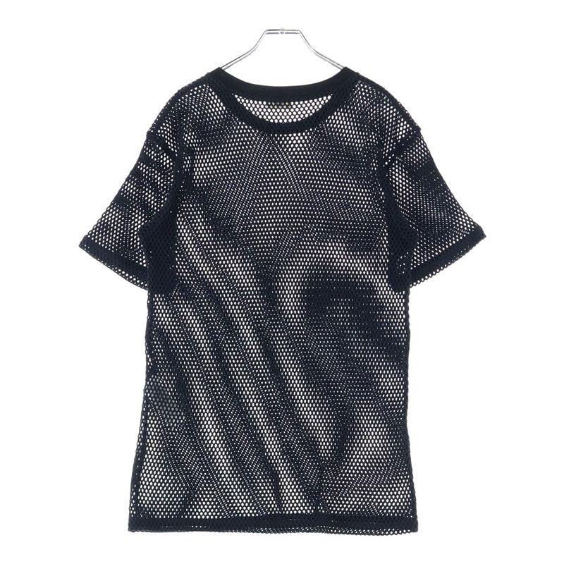 Celine 22SS Logo Print Mesh Crew Neck Short Sleeved T-shirt Cut And Sewn Black