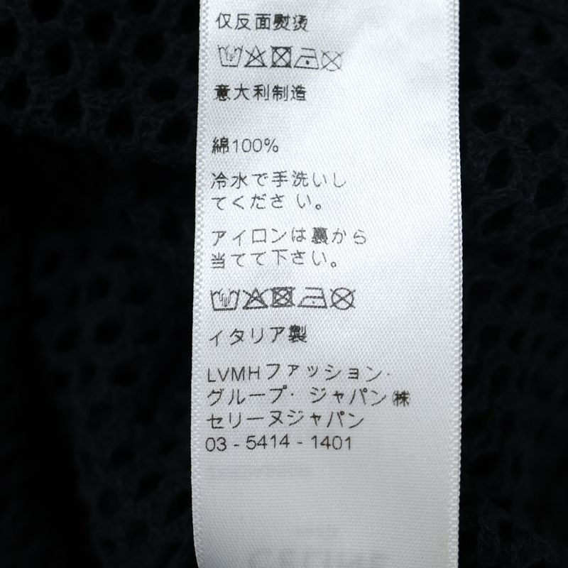 Celine 22SS Logo Print Mesh Crew Neck Short Sleeved T-shirt Cut And Sewn Black