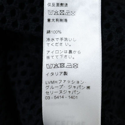 Celine 22SS Logo Print Mesh Crew Neck Short Sleeved T-shirt Cut And Sewn Black