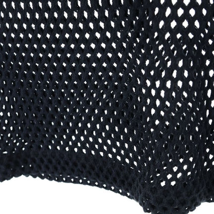 Celine 22SS Logo Print Mesh Crew Neck Short Sleeved T-shirt Cut And Sewn Black