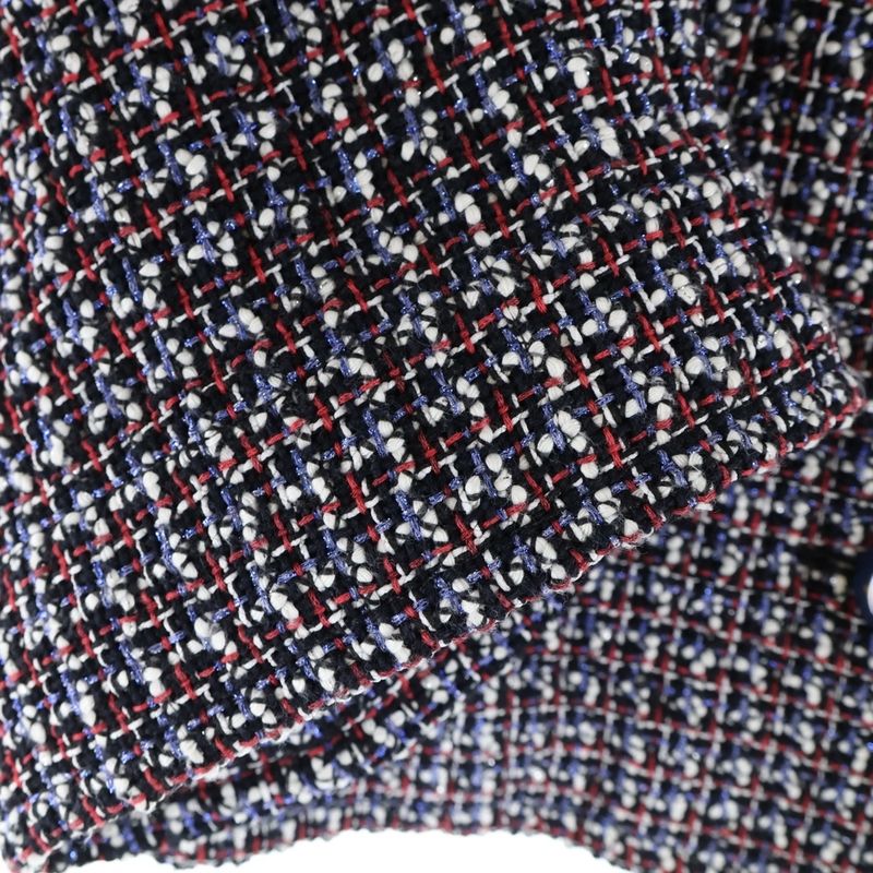 Chanel Coco Mark Short Length Tweed Jacket With Coco Button Epaulettes Multicolo