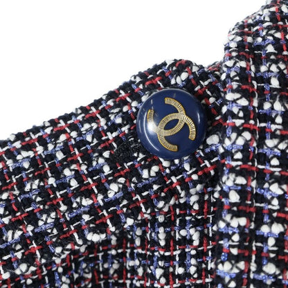 Chanel Coco Mark Short Length Tweed Jacket With Coco Button Epaulettes Multicolo