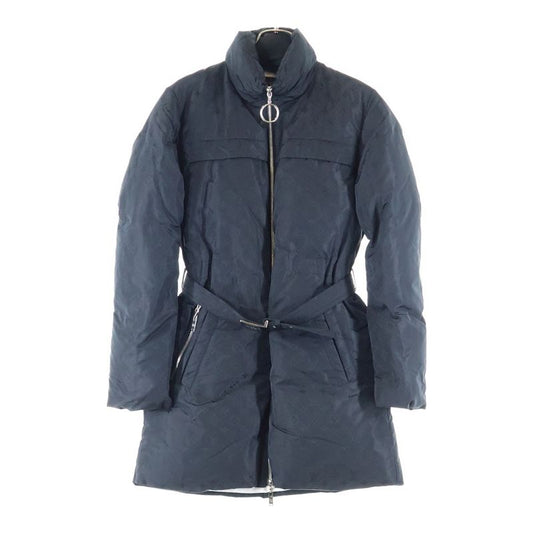 Louis Vuitton Monogram All Over Pattern Logo Buckle Belted Silk Blend Zip Up