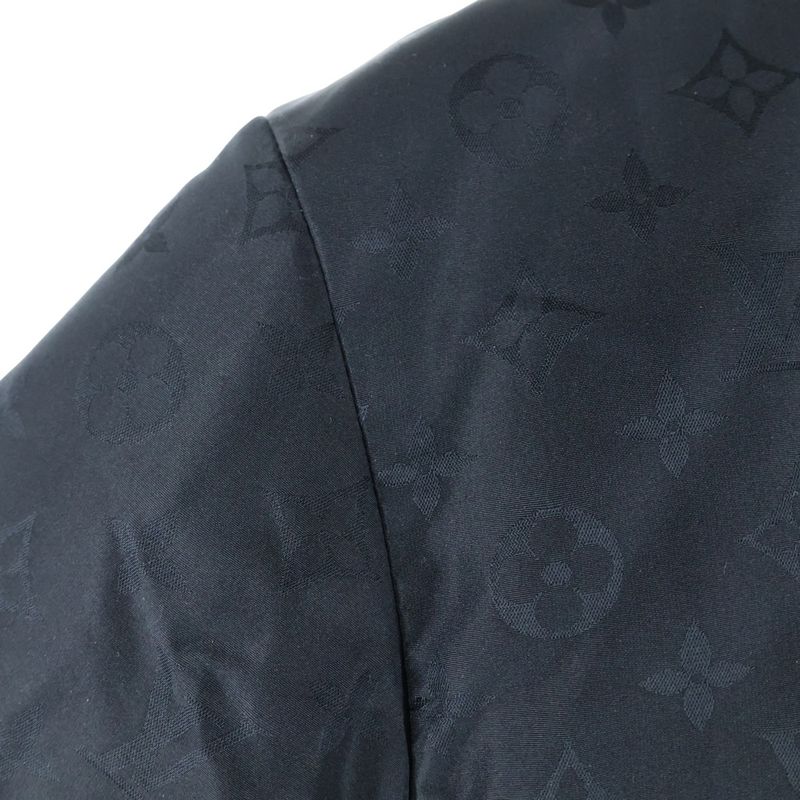 Louis Vuitton Monogram All Over Pattern Logo Buckle Belted Silk Blend Zip Up