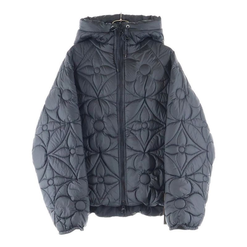 Louis Vuitton 19AW Monogram Quilted Reversible Nylon Puffer Cotton Hooded