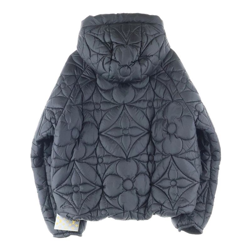 Louis Vuitton 19AW Monogram Quilted Reversible Nylon Puffer Cotton Hooded