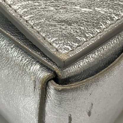 Bottega Veneta Shoulder Bag Cassette Silver Leather