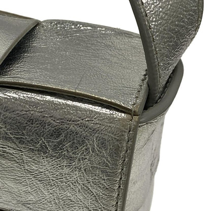 Bottega Veneta Shoulder Bag Cassette Silver Leather