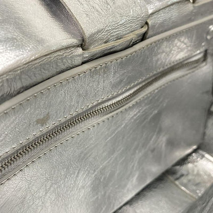 Bottega Veneta Shoulder Bag Cassette Silver Leather