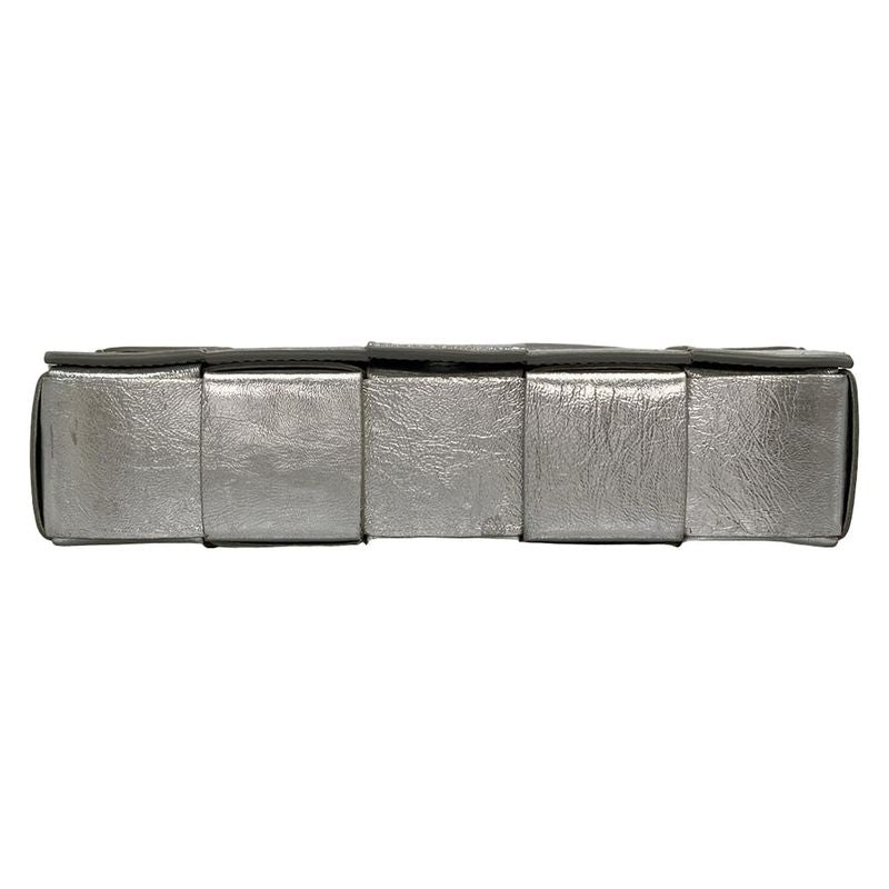 Bottega Veneta Shoulder Bag Cassette Silver Leather