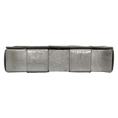 Bottega Veneta Shoulder Bag Cassette Silver Leather